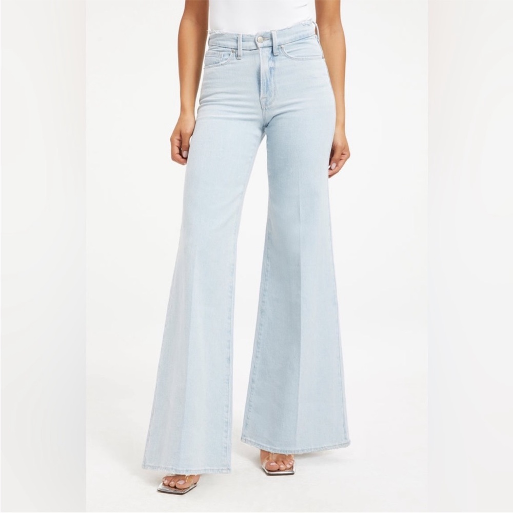 NWT | Good American | Good Waist Palazzo Jeans in Indigo031 size 8